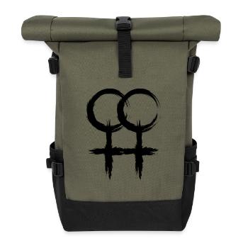 Symbole double Vénus - Sac à dos roll top - olive/noir - Devant