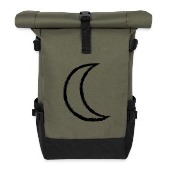 Celtic symbol moon - Roll Top Backpack - olive/black - Front