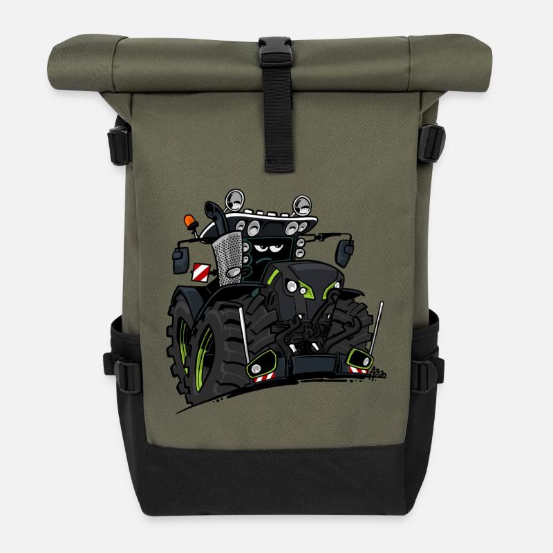 0927 C TRAKTOR SCHWARZ - Rolltop Rucksack - Olive/Schwarz