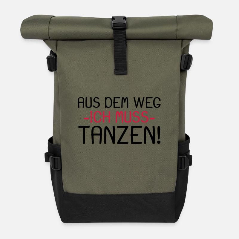 Aus dem Weg ich muss tanzen - Rolltop Rucksack - Olive/Schwarz