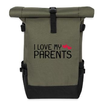 J'aime mes parents - Sac à dos roll top - olive/noir - Devant