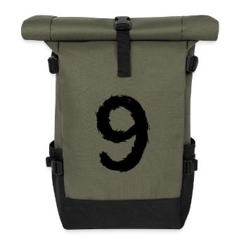 Number 9 Number Brush Black - Roll Top Backpack - olive/black - Front