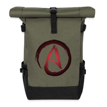Atheism symbol atheist - Roll Top Backpack - olive/black - Front