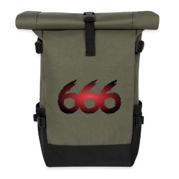 666 symbol number devil - Roll Top Backpack - olive/black - Front