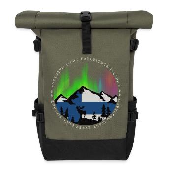 Northern Lights Experience Design - Roll Top Backpack - olive/black - Front