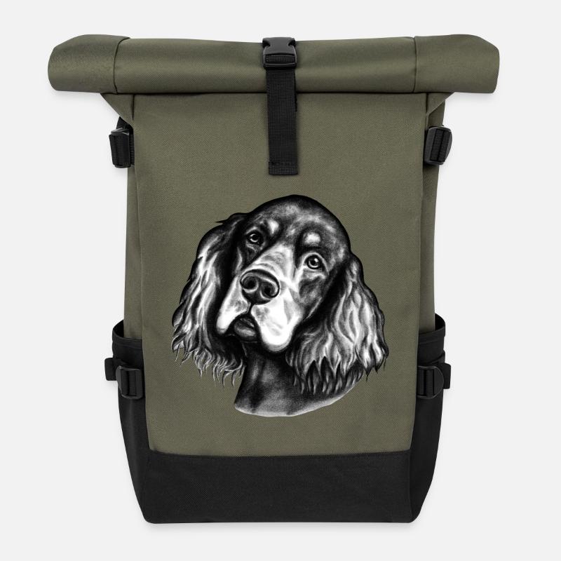 Hundeblick - Rolltop Rucksack - Olive/Schwarz