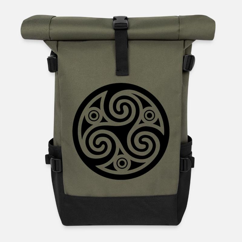 Kunst kelte schwarz - Rolltop Rucksack - Olive/Schwarz
