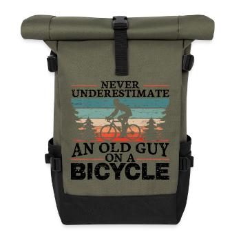 Never Underestimate An Old Man On A Bicycle Men - Sac à dos roll top - olive/noir - Devant