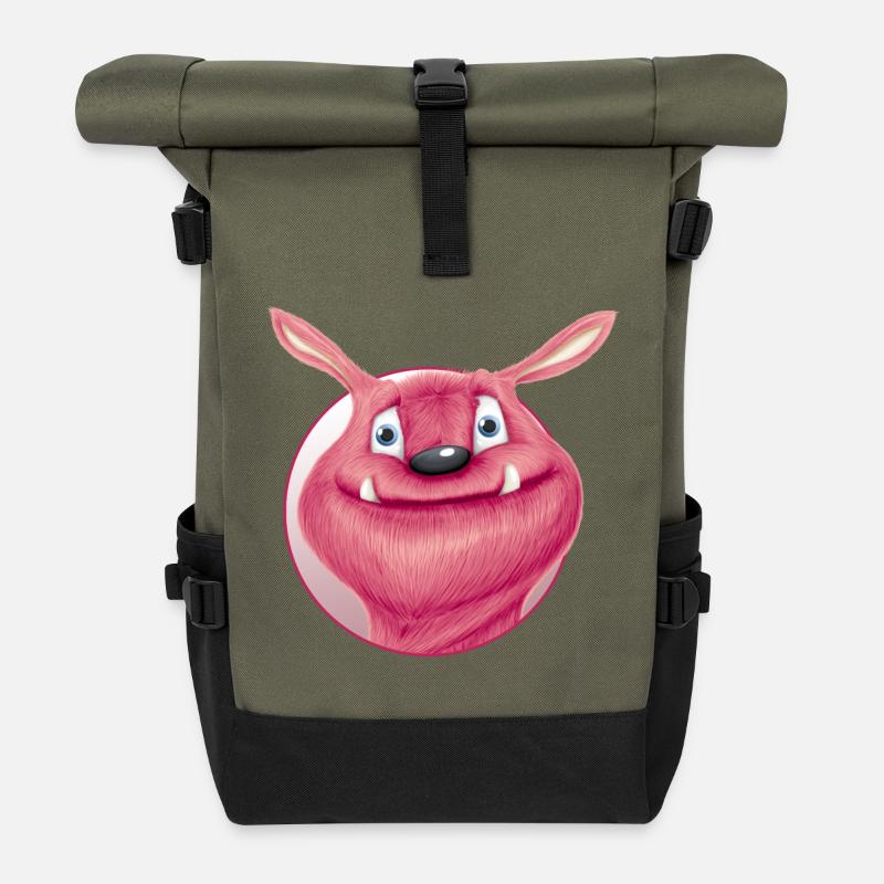 rotes monster - Rolltop Rucksack - Olive/Schwarz
