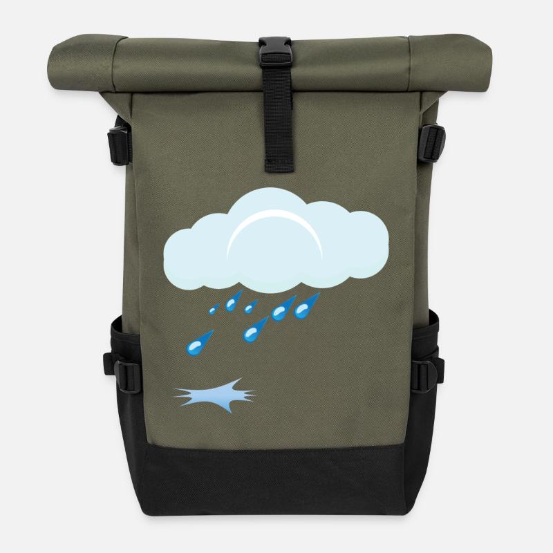 Pluie - Sac à dos roll top - olive/noir