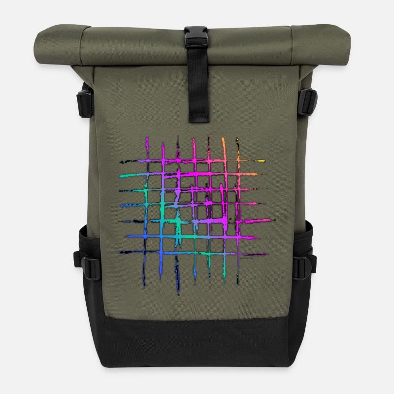One streaks - Roll Top Backpack - olive/black