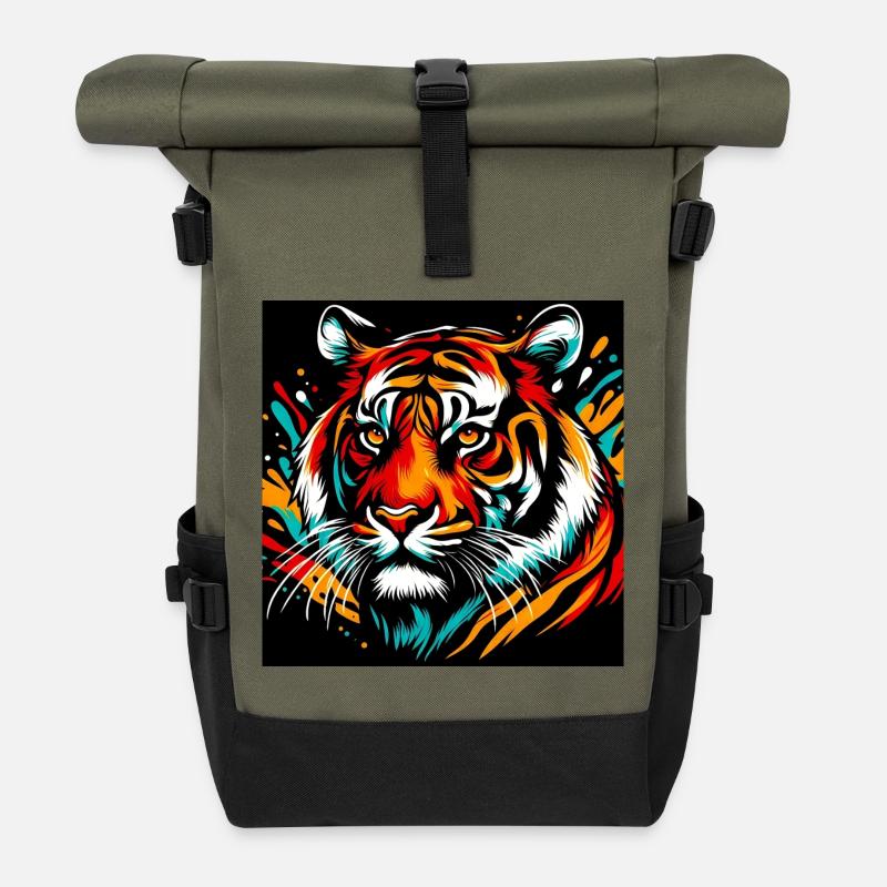 Tiger - Rolltop Rucksack - Olive/Schwarz