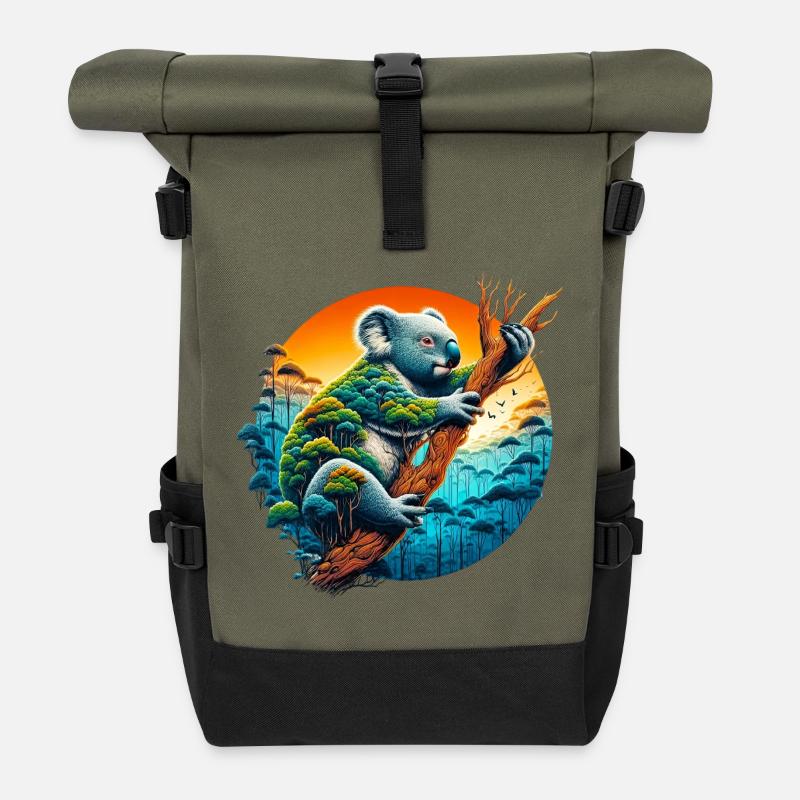 Koala - Rolltop Rucksack - Olive/Schwarz