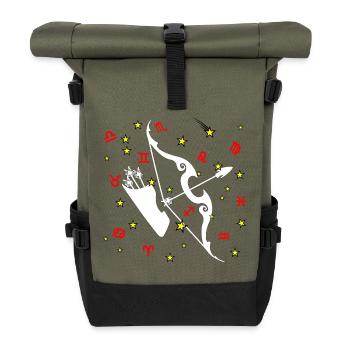 Sagittarius color - Roll Top Backpack - olive/black - Front