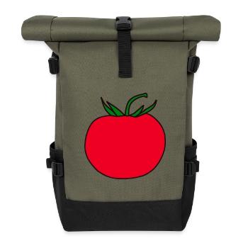 Minimal Tomato Design Gift - Roll Top Backpack - olive/black - Front