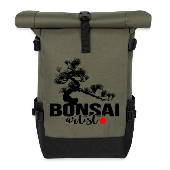 Bonsai bonsai show shohin mame-bonsai bonsai club - Roll Top Backpack - olive/black - Front