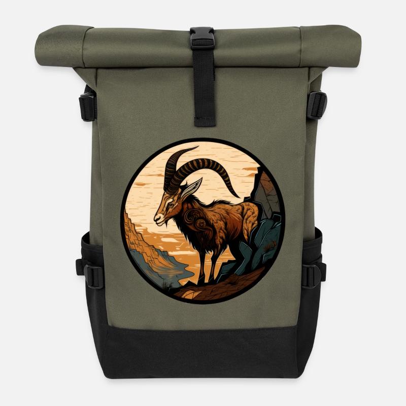 Steinbock - Rolltop Rucksack - Olive/Schwarz