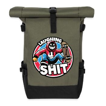 Laughing Shit Sprayer Graffiti Skate - raffstaff ® - Roll Top Backpack - olive/black - Front