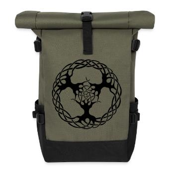 Links to nature (black) - Roll Top Backpack - olive/black - Front