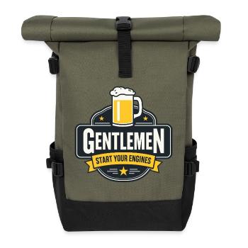 Gentlemen & Beer – Start Your Engines - Roll Top Backpack - olive/black - Front