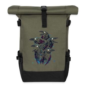 A Murder of Crows - Roll Top Backpack - olive/black - Front