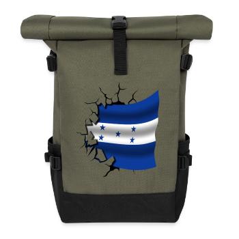 Flag of Honduras - Honduras - Flag Broken Design - Roll Top Backpack - olive/black - Front