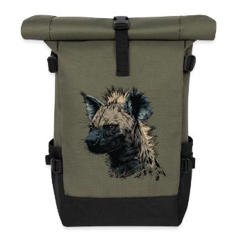 Punkrock Hyäne - Rolltop Rucksack - Olive/Schwarz - Vorne