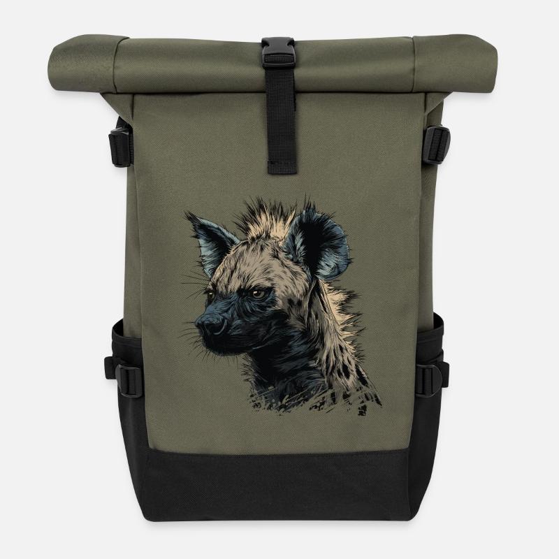 Punkrock Hyäne - Rolltop Rucksack - Olive/Schwarz