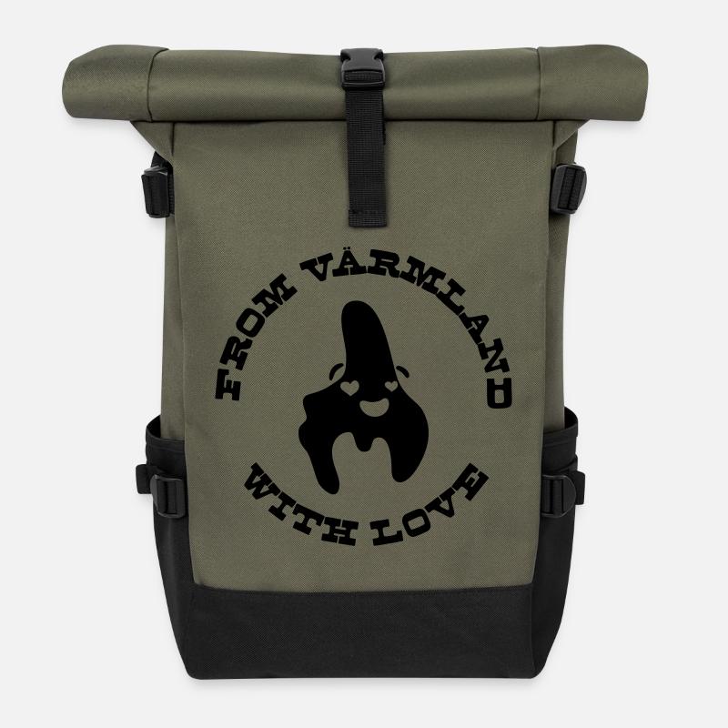 From Värmland with love - Roll Top Backpack - olive/black