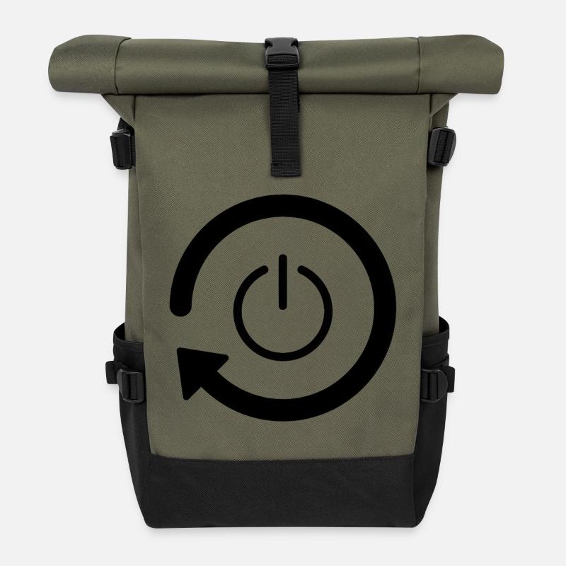 Neustart des Stromkreises - Rolltop Rucksack - Olive/Schwarz
