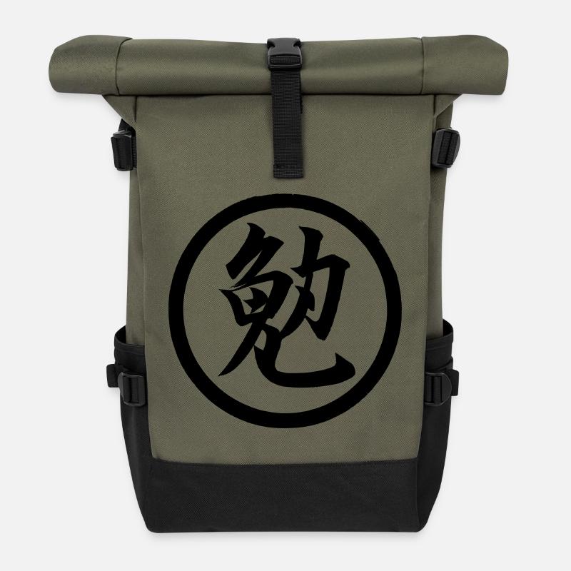Kanji Ben 02 - Rolltop Rucksack - Olive/Schwarz