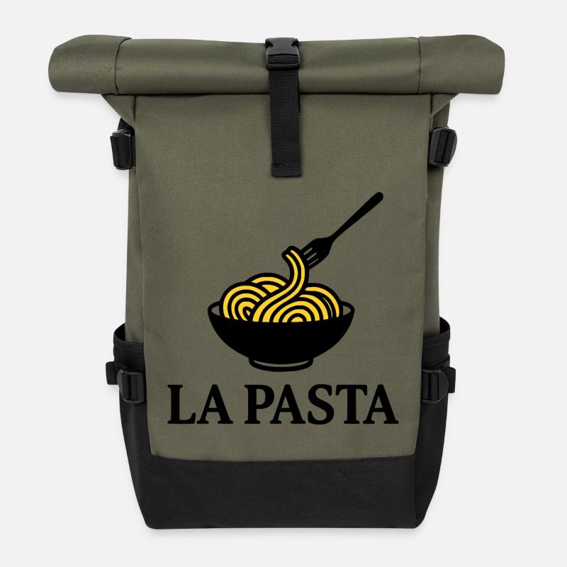 La Pasta - Sac à dos roll top - olive/noir