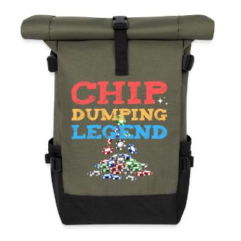 Chip Dumping Legend - Casino, Poker, Jeux - Sac à dos roll top - olive/noir - Devant
