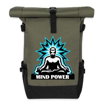 Mind Power Meditation Aura - Roll Top Backpack - olive/black - Front