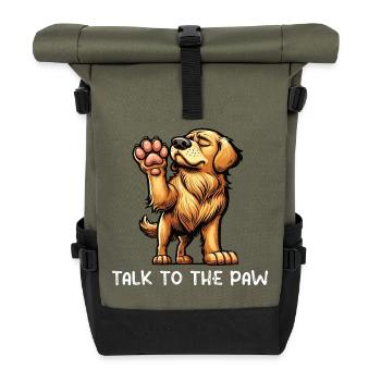 Talk to the Paw Golden Retriever Goldie Goldies - Rolltop Rucksack - Olive/Schwarz - Vorne