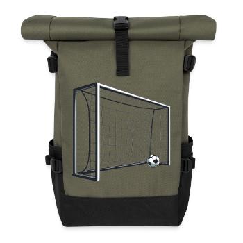 Soccer Goal Net Shot 3D - Roll Top Backpack - olive/black - Front