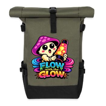 Pilz Lava Lampe Flow - Rolltop Rucksack - Olive/Schwarz - Vorne