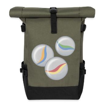 Circle Swings in Pastel Colors Marbles - Roll Top Backpack - olive/black - Front