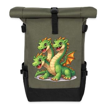 Three-Headed Dragon - Roll Top Backpack - olive/black - Front