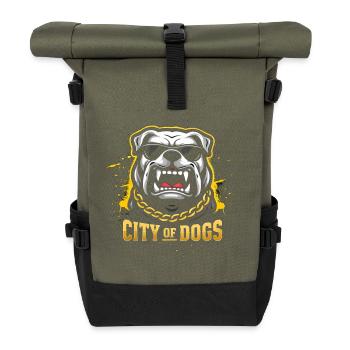 City Of Dogs - Rolltop Rucksack - Olive/Schwarz - Vorne