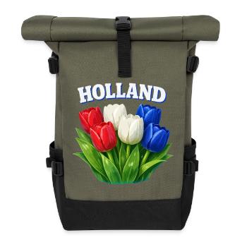 Tulipes Hollandaises Trois Couleurs - Sac à dos roll top - olive/noir - Devant