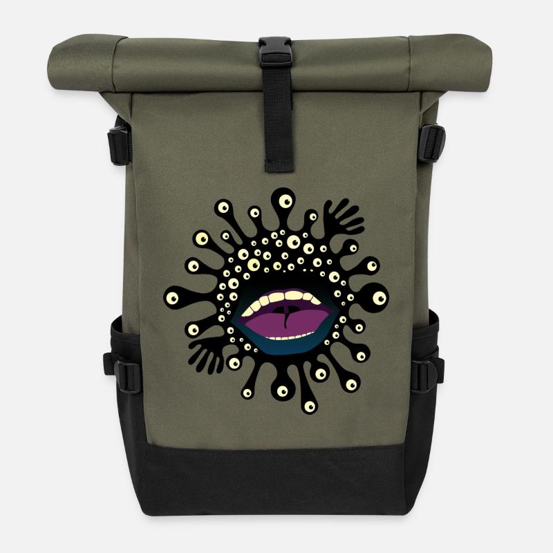 BAKTERIEN - Rolltop Rucksack - Olive/Schwarz