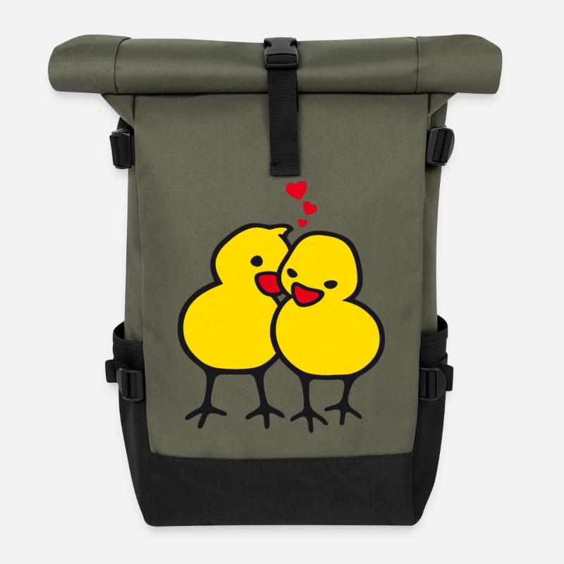 chicks in love (b) - Sac à dos roll top - olive/noir