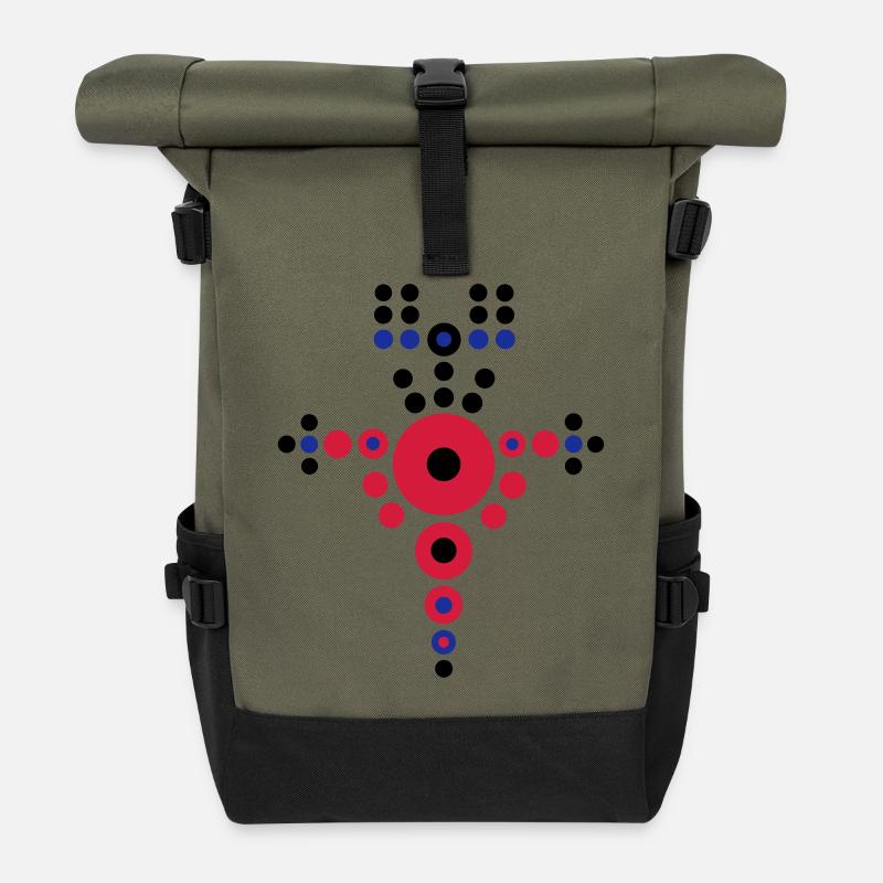 Wikinger Schild Nr.1 - Rolltop Rucksack - Olive/Schwarz