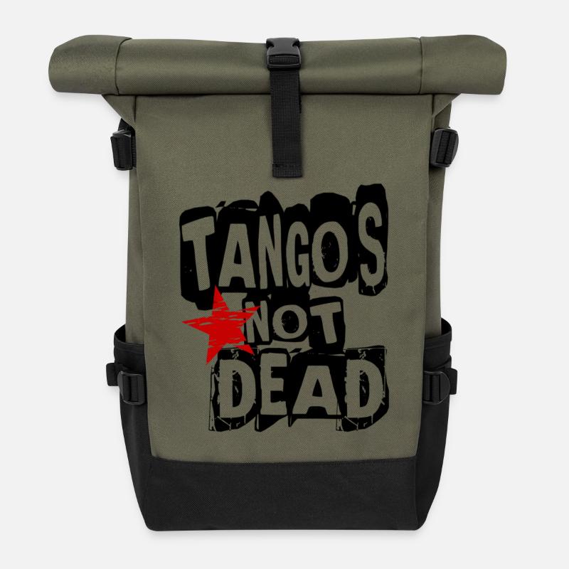Tango is not Dead - Tango Dance Shirt - Rolltop Rucksack - Olive/Schwarz