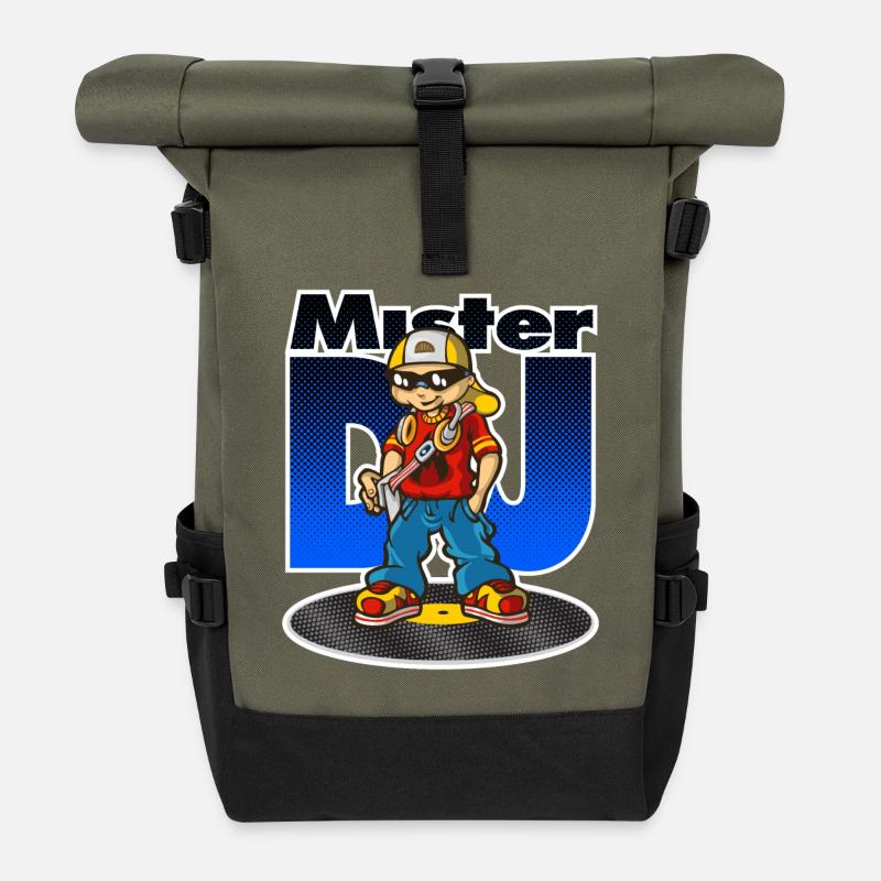 Mister DJ - Roll Top Backpack - olive/black
