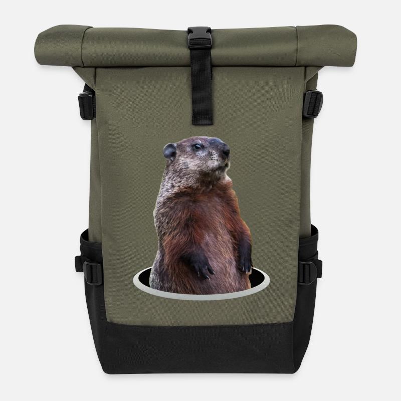 Marmotte - Sac à dos roll top - olive/noir
