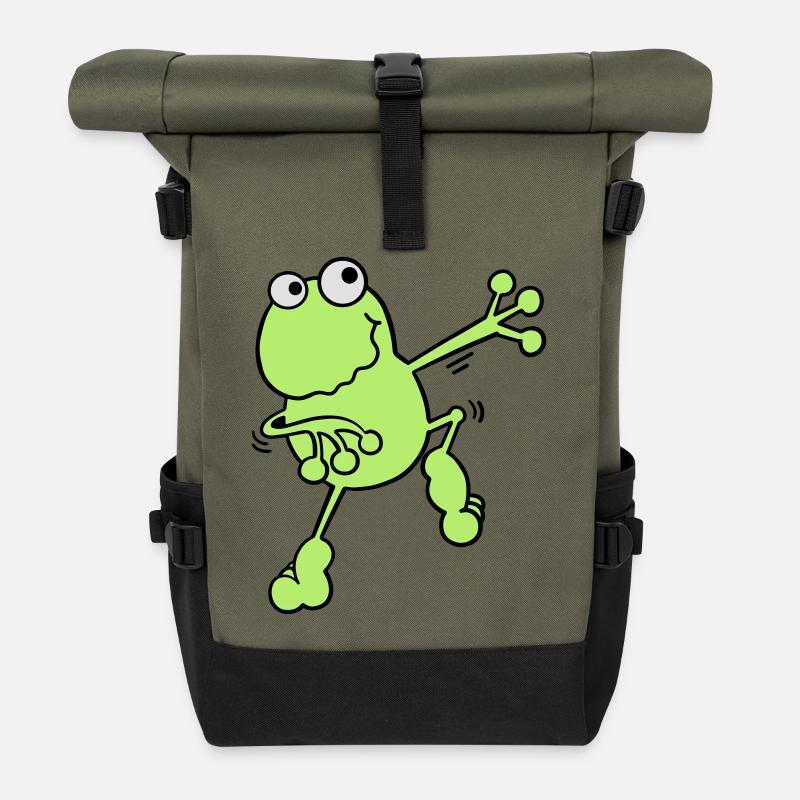 Tanzender Frosch - Rolltop Rucksack - Olive/Schwarz