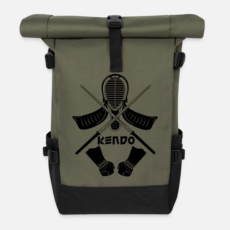 Équipement de Kendo - Sac à dos roll top - olive/noir