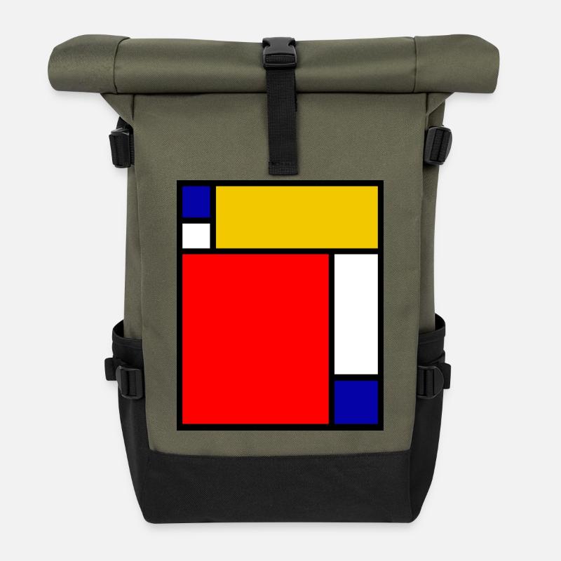 Mondrian 4 - Rolltop Rucksack - Olive/Schwarz